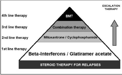 Figura 8 Modello di escalation therapy  Fonte: Martinelli et al., Neurol Sci 2005 