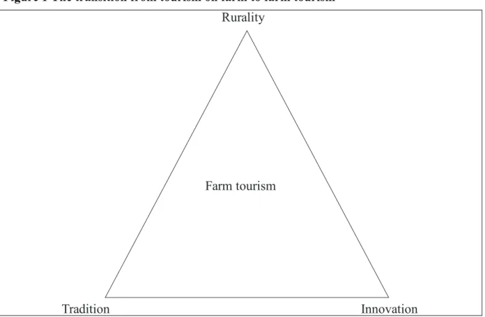 Figure 1 The transition from tourism on farm to farm tourism 