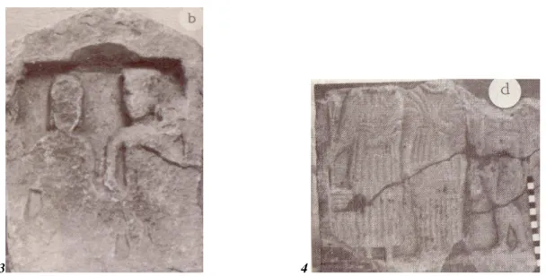 Fig.  2:  rilievo  anepigrafe  con  Mercurio  e  Rosmerta  da  Bath;  Fig.  3:  rilievo  anepigrafe  con  Mercurio  e  Rosmerta da Cirencester; Fig