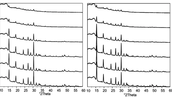 Figure 3.1 shows the evolution of the precursors having P/V ratio 1.0 and 1.2 during  the first step of thermal treatment.  