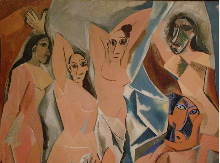 Fig. 2: Pablo Picasso, Les demoiselles d'Avignon, 1907, olio su tela, cm 243,9 x  233,7, New York, MoMA