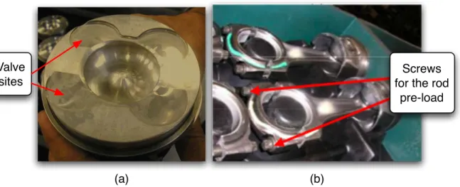 Figure 3.3: Mechanical devices involved in faulty conditions: (a) inverted piston, (b) rod pre-loaded