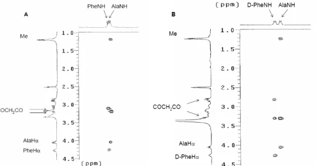 Fig. 9. Sezione di ROESYosservata per 6 (A) and 6  (B) in [D 6 ]-DMSO al 400 MHz (R.T)