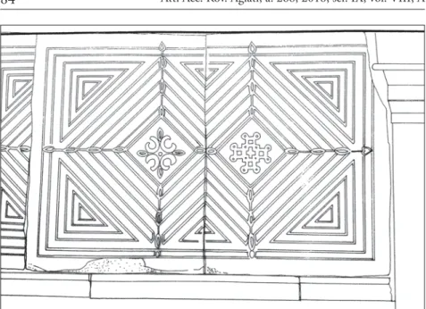 Fig. 6 - Mount Athos, Megisti Lavra, North parapet of the phiale, composite cross (detail  of Fig