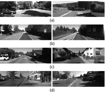 Fig. 7. Samples from the four sequences of the KITTI dataset used for evaluation. (a) Sequence 03