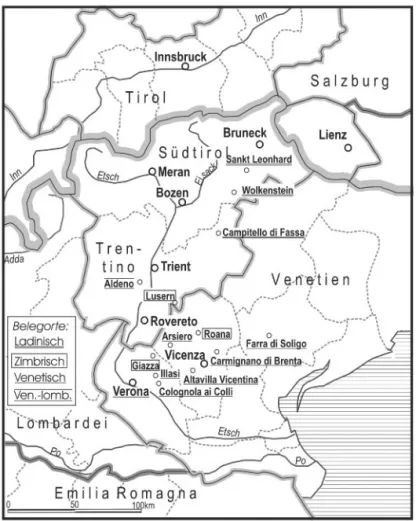Abb. 1: Untersuchungsgebiet, die „Brenner-Linie“ 