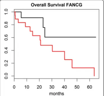 Fig. 4 Kaplan-Meier curves for 33 patients from the TCGA cholangiocarcinoma external dataset, with survival information available