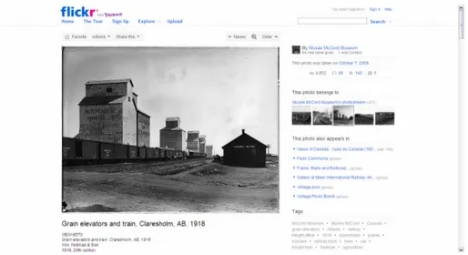 Figura 1. Schermata da Flickr TM  Commons con metadati del museo e tag creati dagli utenti