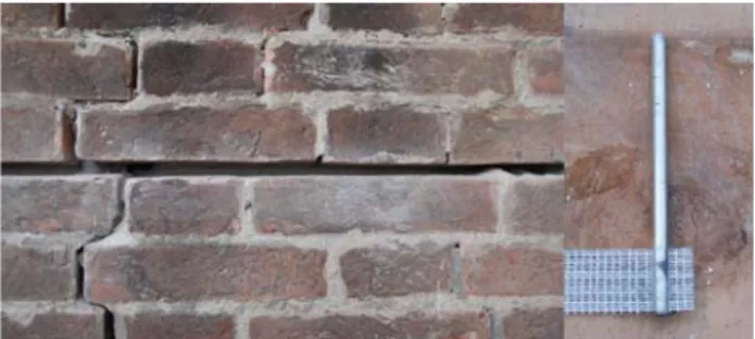 Figure 7: armed stitching along the mortar joints to close the  cracks 