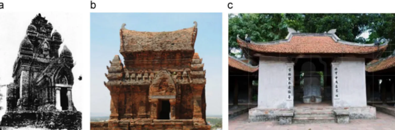 Fig. 13. Sculpted tympanum representing Krishna dancing on the snakes, originally at the entrance of the Kalan: (a) 3D laser scanning in the “store room” of the museum;