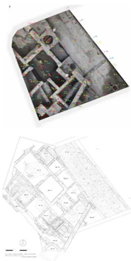 Figure 11. Thermal structure and quay true orthophoto and vector map. 