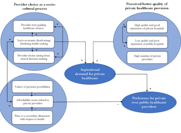 Figure 2. A grounded theory model of private healthcare choice. 