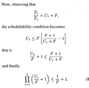 Figure  1. Schedulability bounds for RM  and EDF in the utilization space. 