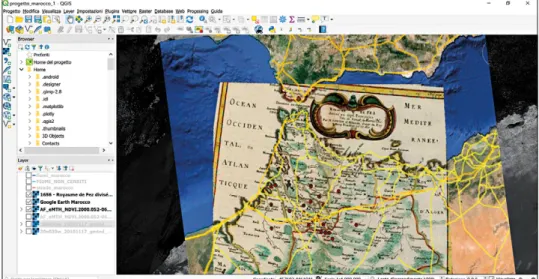 Fig. 4 – The map entitled “Royaume de Fez divisé en sept provinces tire de Sanut” is included in  an open source software.