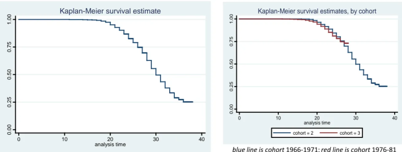 Figure 3. Kaplan-Meier survival estimates, all women.                                                       