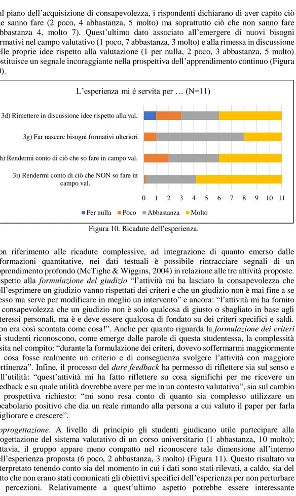 Figura 10. Ricadute dell’esperienza. 