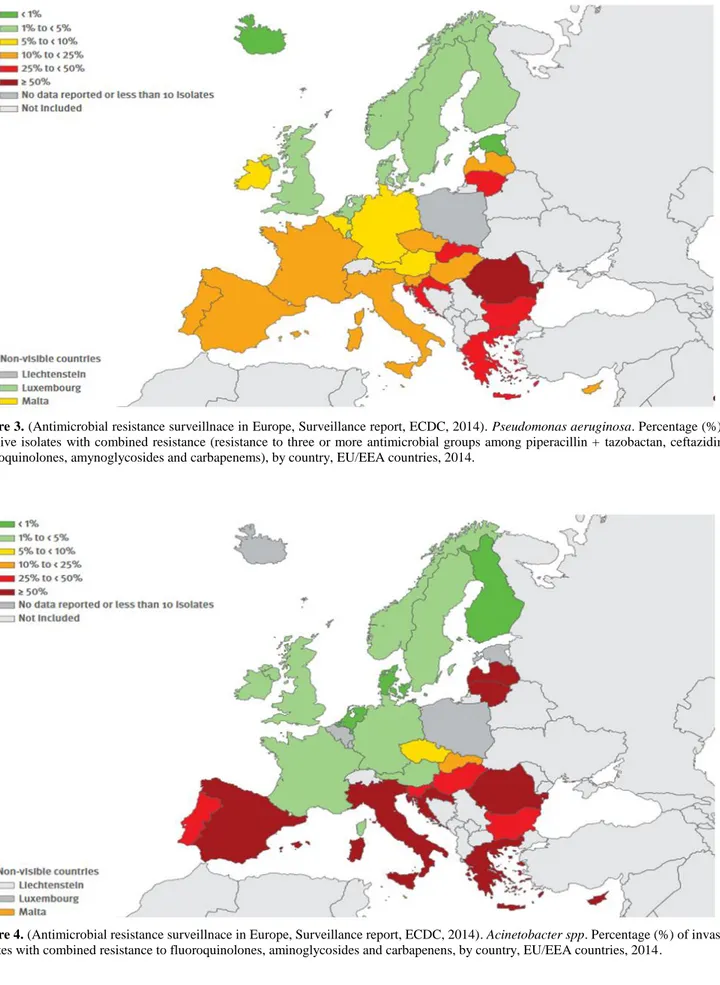 Figure 3. (Antimicrobial resistance surveillnace in Europe, Surveillance report, ECDC, 2014)