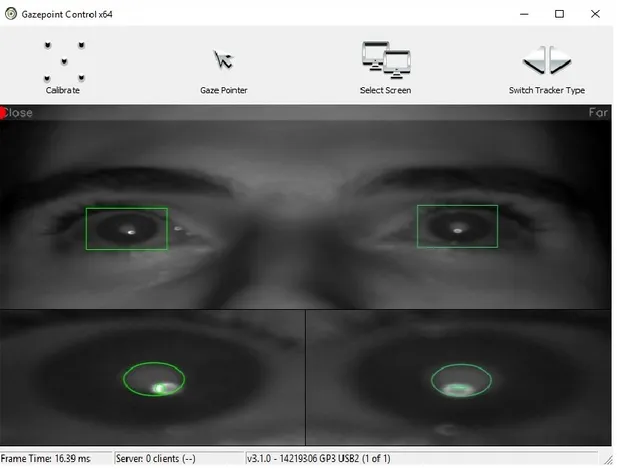Fig.  8  –  Step  di  configurazione  dell’eye  tracker  sulla  base  delle  caratteristiche  volto del candidato  