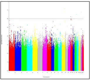 Figure  S4.  Manhattan  plot  of  single  SNP  linear  regression  test  statistics  for   LVMh 2.7 