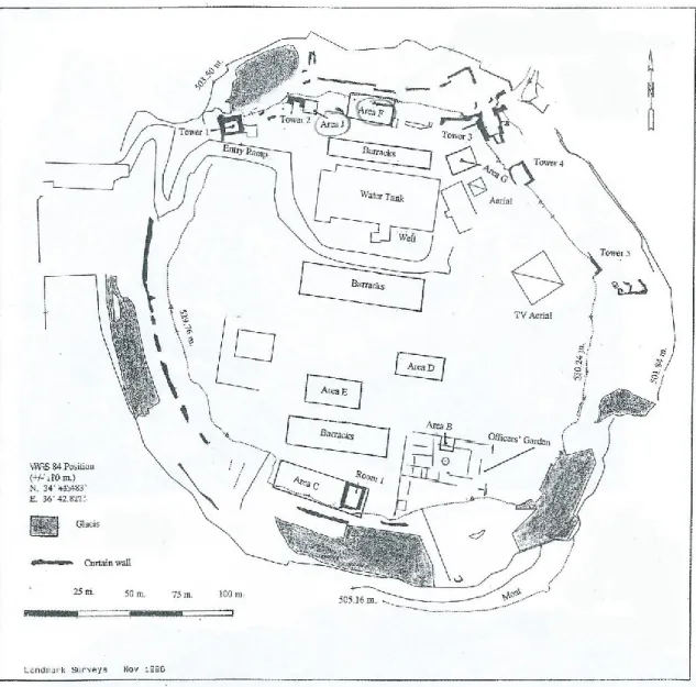 Figura 13: planimetria del tell di Homs eseguita in occasione degli scavi 1994-1996 (da  K ING , Archeological Fieldwork at the Citadel of Homs, Syria: 1995-1999, cit., p