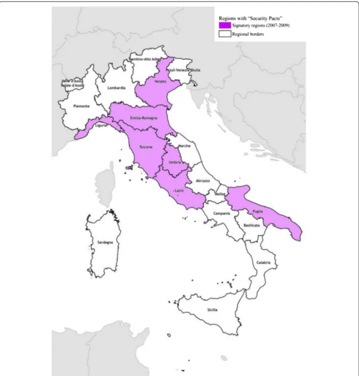 Figure 8 Regions with Security Pacts. Source: Own data processing. Image: ArcGis.