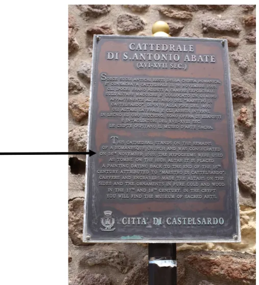 Figure 1.4.  Historical plaque commemorating  the consecration of the church in 1502.
