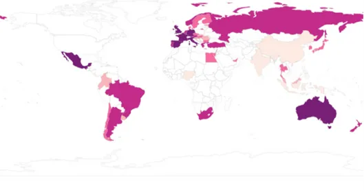 Figure 2.1: Movies exhibited per country