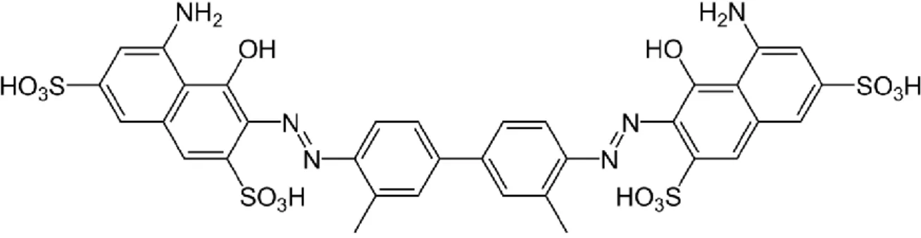 Figura 7: Formula chimica del colorante Trypan Blue 