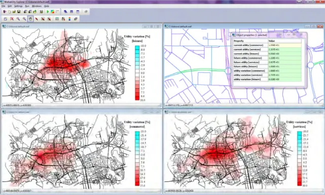Fig. 5  A screen capture of WE representing georeferenced pseudo-utility maps for different types of attractions 