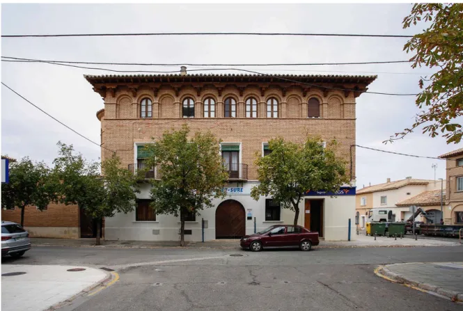 Figura 8. Belchite nuovo. Antico palazzo del Banco de España, stato attuale (foto I. Ruiz Bazán, 2018).