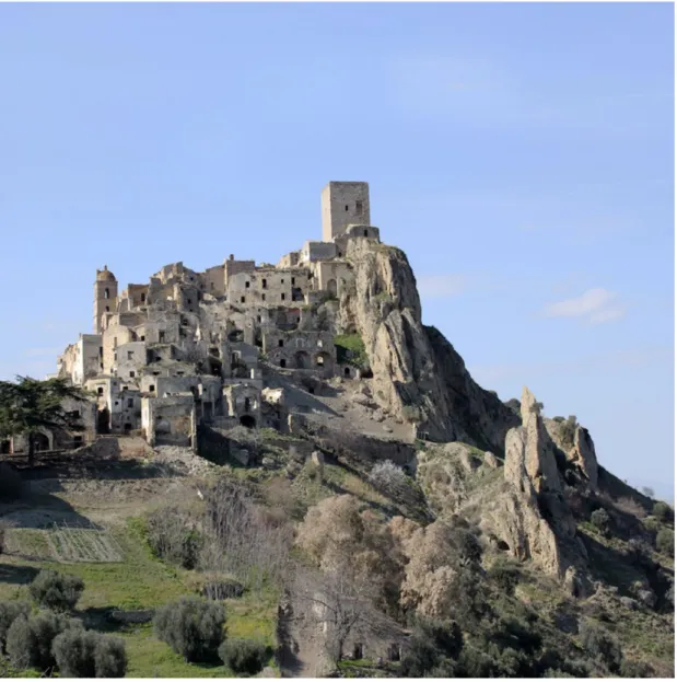 Figura 1. Craco (Matera). Veduta (foto A. Lancellotti, 2016).