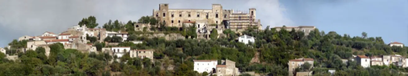 Figura 2. terracorpo. Il fronte meridionale del borgo dal drone (foto M. Facchini, 2015).