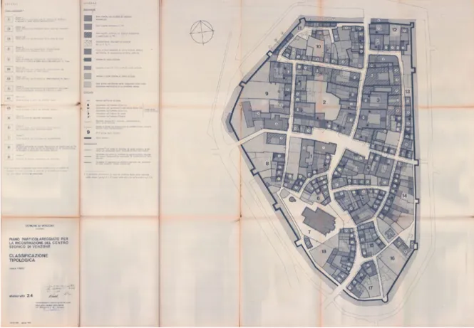 Figura 7. Piano particolareggiato per la ricostruzione del centro storico di Venzone, aprile 1980, R