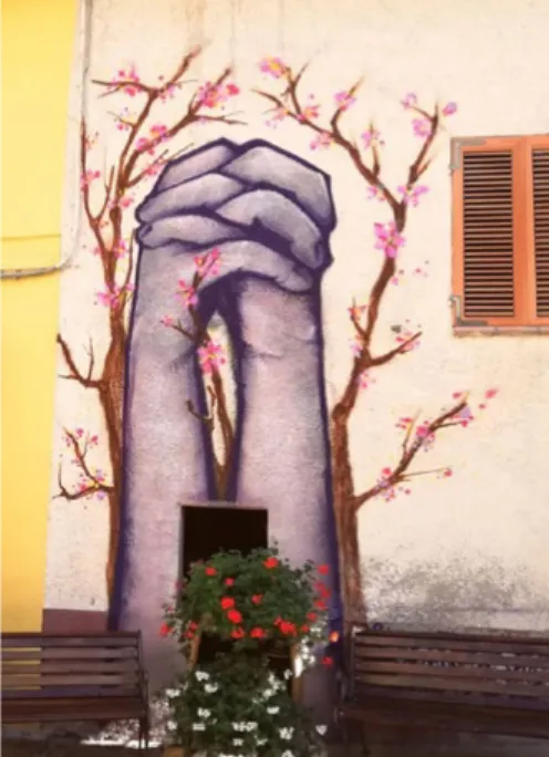 Figura 4. Braccano di Matelica (Macerata), murales, https://usalavaligia.
