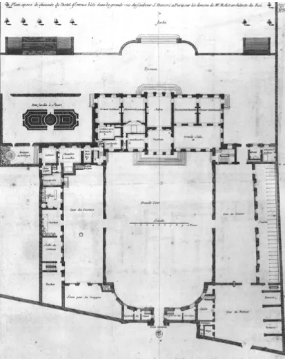 Figure 3. Jacques-François Blondel, Plan  au rez-de-chaussée de l’hôtel d’Evreux  bâtie dans la grande rue du faubour S