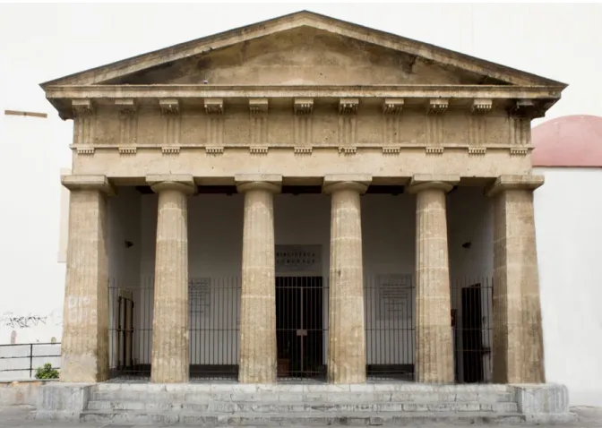 Figura 2. Palermo. Biblioteca Comunale, pronao (foto G. Nuccio, 2020).