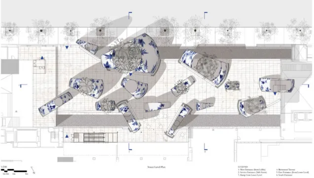 Figura 1. Pianta del giardino del progetto “Sharawadgi Garden: a new understanding of Chinoiserie for a Chinese garden at  MOMA”, New York, USA