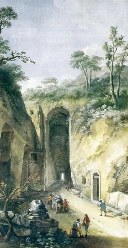Figura 8. Vincenzo Martinelli, La grotta di Posillipo,  particolare, Bologna, Collezioni della Fondazione Cassa di  Risparmio.