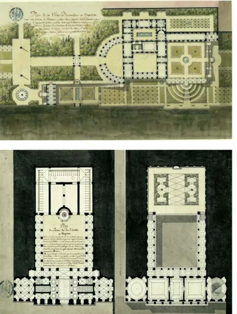 Figura 17. Pierre-Adrien  Pâris, Plan de la villa  Belvédère à Naples, ©BMB,  Fonds Pâris, vol