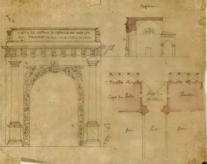 Figura 7. François Debret, Porte de Capoue,  in Voyage en Italie: de Rome à Naples. 