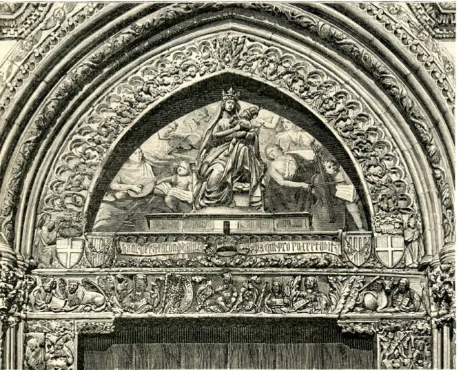 Figura 7. Messina, Cattedrale, la lunetta del portale magggiore (da Chiesi 1892, p. 364)
