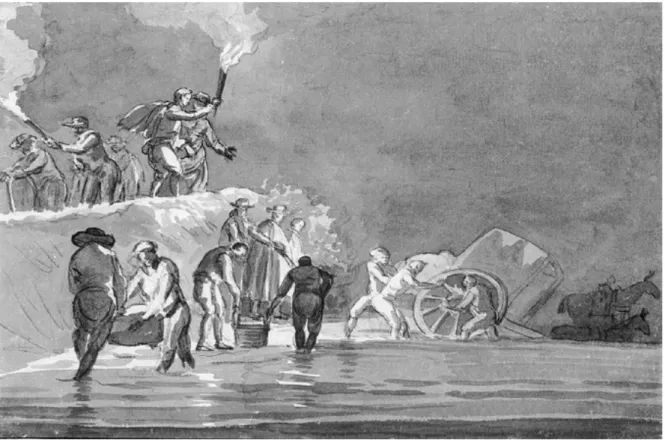 Figura 4. Louis Ducros, L’incidente a Brindisi, 1778, disegno, matita, acquerello. Amsterdam, Rijksmuseum,  Rijksprentenkabinet