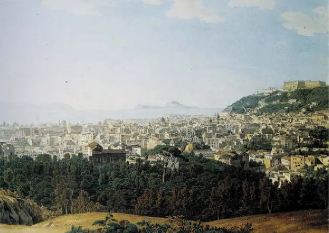 Figura 20. Giovanni Battista Lusieri, Napoli da Capodimonte, particolare, 1782, olio su tela
