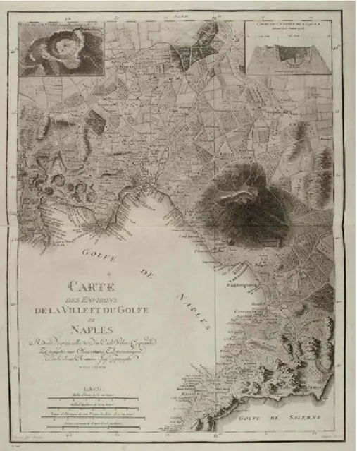 Figura 21. Carte des  environs de la Ville et  du Golfe de Naples  (dall’originale di Karl  Weber), 1778, incisione  di J