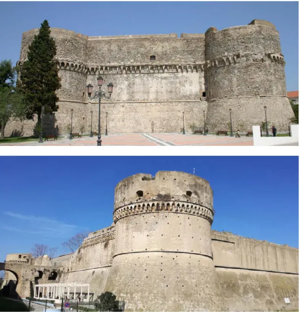 Figure 10-11. Castello di Reggio Calabria, in alto; castello di Crotone, in basso (foto A