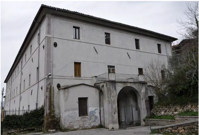 Figura 11. Subiaco, la Casa della Missione. Prospetto est (foto M. Pistolesi, 2017).