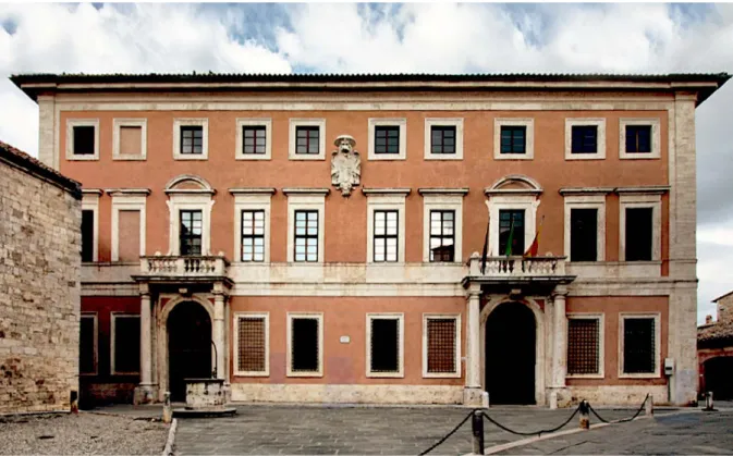 Figura 1. San Quirico d’Orcia (SI). Palazzo Chigi Zondadari (foto B. Mussari).