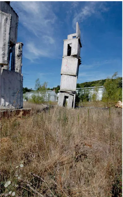 Figura 20. Anselm Kiefer, torre in pannelli  prefabbricati di calcestruzzo armato, prototipo,  proprietà La Ribotte, presso Barjac
