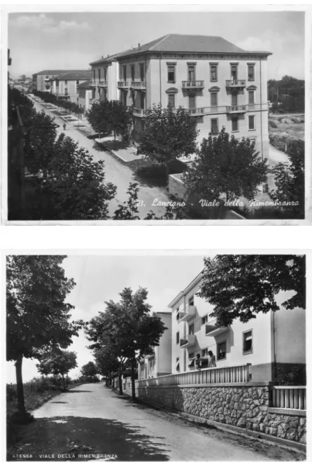 figura 16.  Atessa (Ch) – Viale della  Rimembranza (ed. Di Stefano - Atessa  - Vera Fotografia- ante 1958).