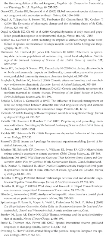 Table S1. The set of structural equation models with ecolog- ecolog-ically sensible combinations of predictors that were fitted in the modelling procedure